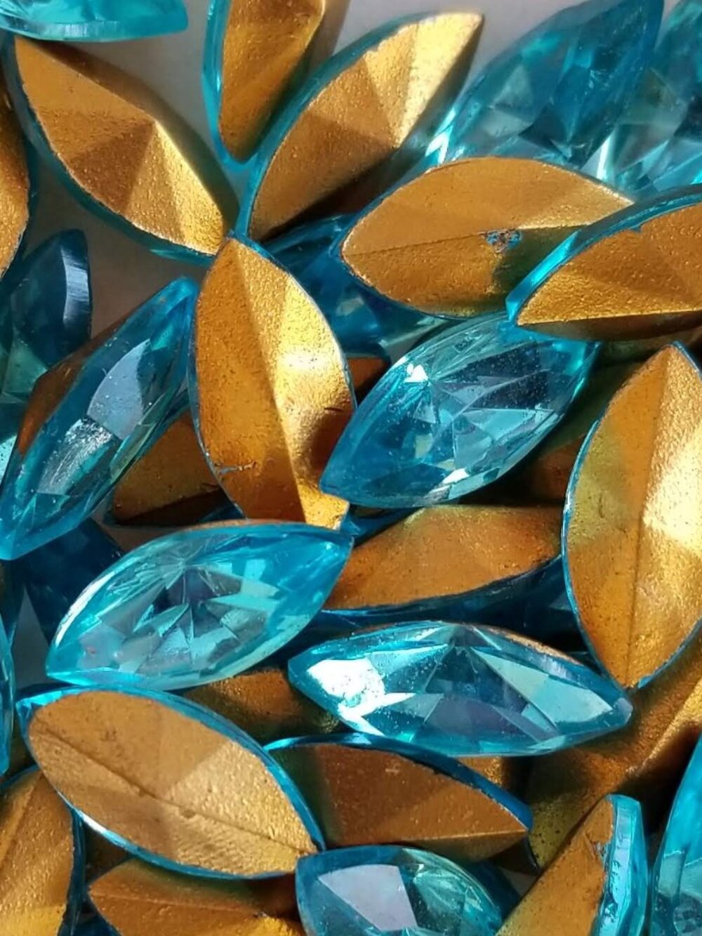 15x7 Aquamarine Blue Navettes Marquise 1 Gross Cubic Zirconia (CZ)